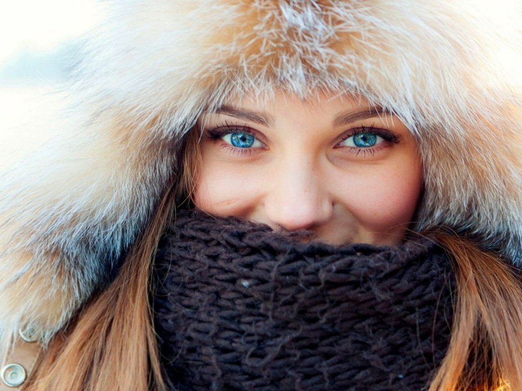 Обои глаза, зима, девушка, лицо, голубые глаза, женщина, eyes, winter, girl, face, blue eyes, woman разрешение 1920x1269 Загрузить