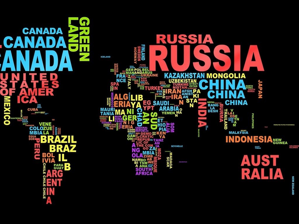 Обои карта мира из букв, world map made of letters разрешение 2560x1600 Загрузить