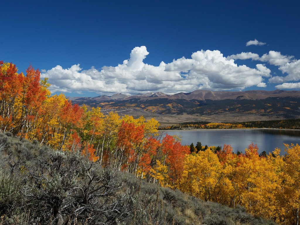 Обои озеро, горы, тучи, осень, lake, mountains, clouds, autumn разрешение 1920x1200 Загрузить