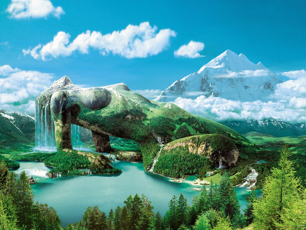 Обои озеро, горы, лес, каменная женщина, lake, mountains, forest, stone woman разрешение 2560x1600 Загрузить