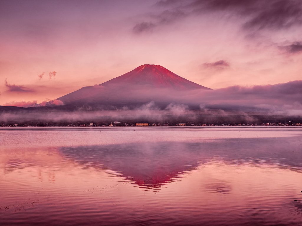 Обои озеро, природа, закат, гора, lake, nature, sunset, mountain разрешение 2048x1367 Загрузить