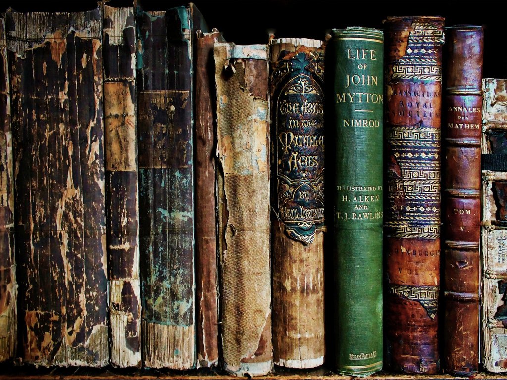 Обои книги, книга, полка, старые, потрепанные, books, book, shelf, old, worn разрешение 2048x1404 Загрузить