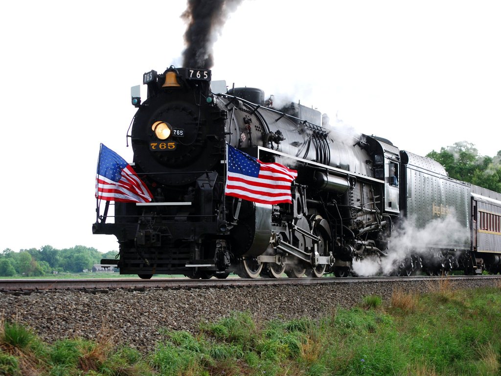 Обои железная дорога, поезд, локомотив, вагоны, railroad, train, locomotive, cars разрешение 3831x2564 Загрузить