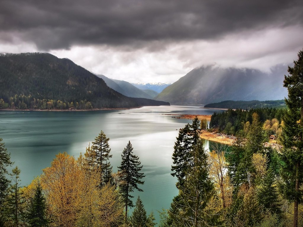 Обои небо, olympic national park, национальный парк олимпик, деревья, озеро, горы, природа, вашингтон, сша, национальный парк, the sky, trees, lake, mountains, nature, washington, usa, national park разрешение 2560x1600 Загрузить