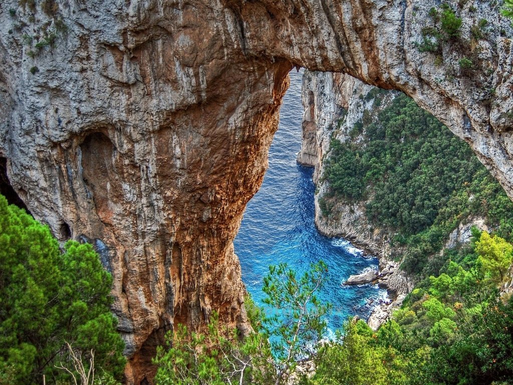 Обои природа, море, скала, побережье, остров, арка, капри, nature, sea, rock, coast, island, arch, capri разрешение 1920x1200 Загрузить