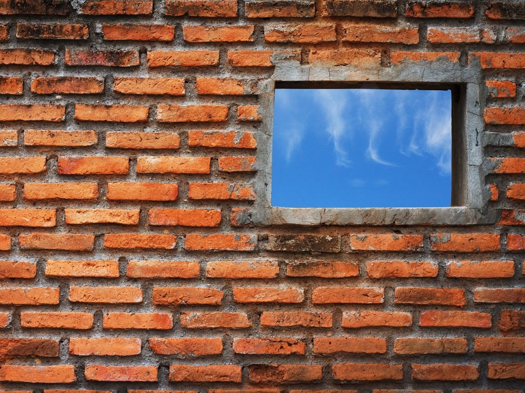 Обои стена, окно, кирпичи, wall, window, bricks разрешение 2880x1920 Загрузить
