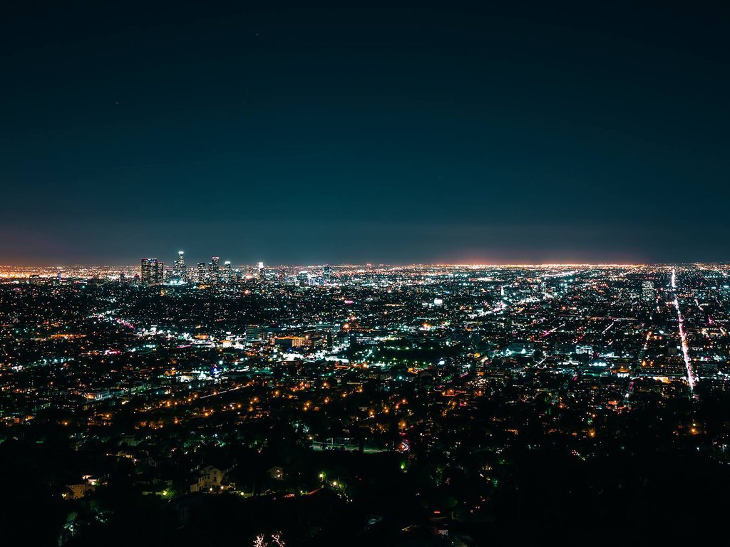 Обои ночь, огни, пейзаж, калифорния, лос-анджелес, night, lights, landscape, ca, los angeles разрешение 2048x1174 Загрузить