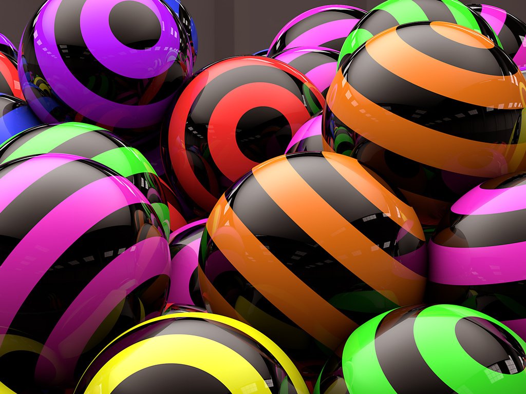 Обои полосы, разноцветные, шарики, рендеринг, 3д, strip, colorful, balls, rendering, 3d разрешение 2560x1440 Загрузить