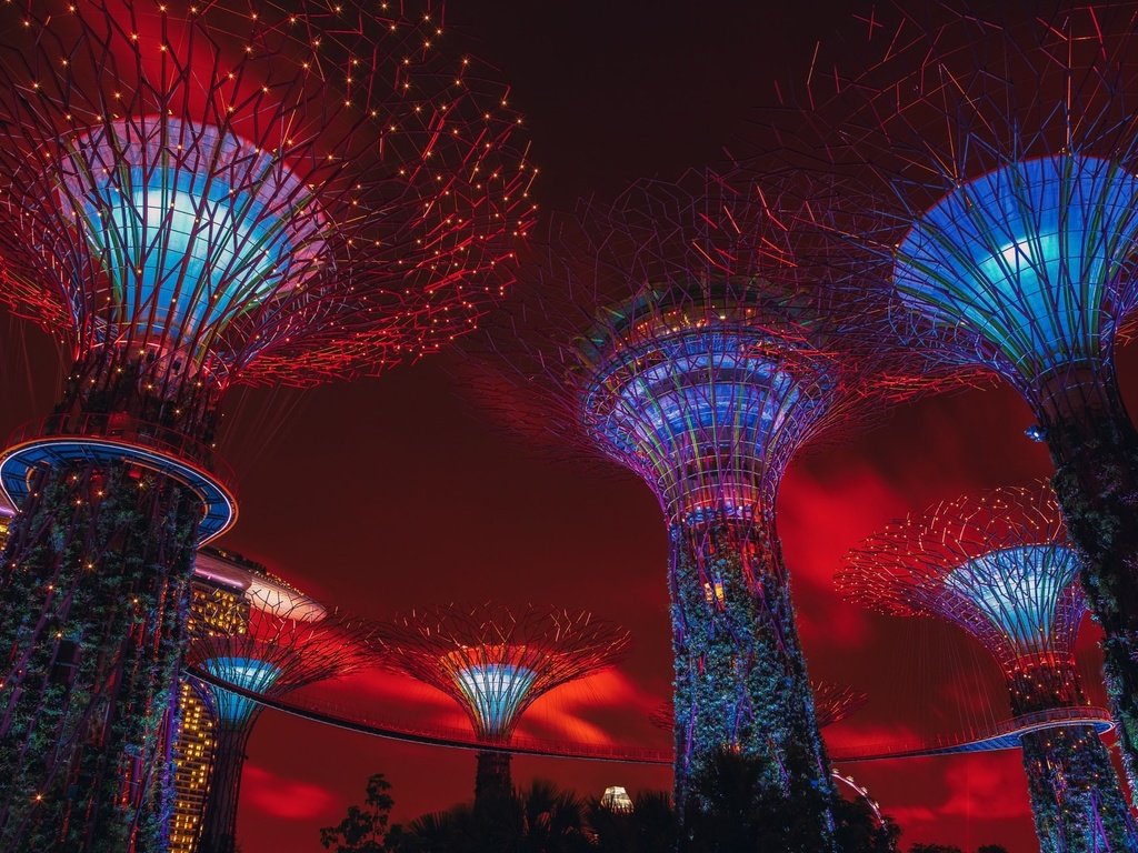 Обои ночь, огни, город, архитектура, сингапур, night, lights, the city, architecture, singapore разрешение 2048x1365 Загрузить