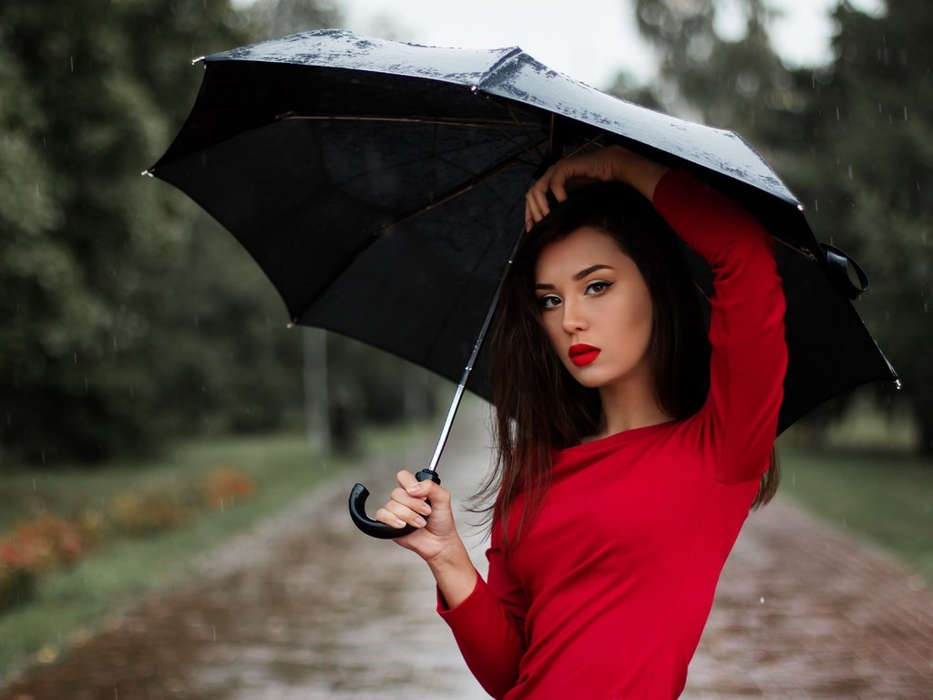 Обои девушка, брюнетка, модель, грудь, зонт, макияж, красное платье, nastya_gepp, девушка с зонтом, girl with umbrella, girl, brunette, model, chest, umbrella, makeup, red dress разрешение 5120x3413 Загрузить