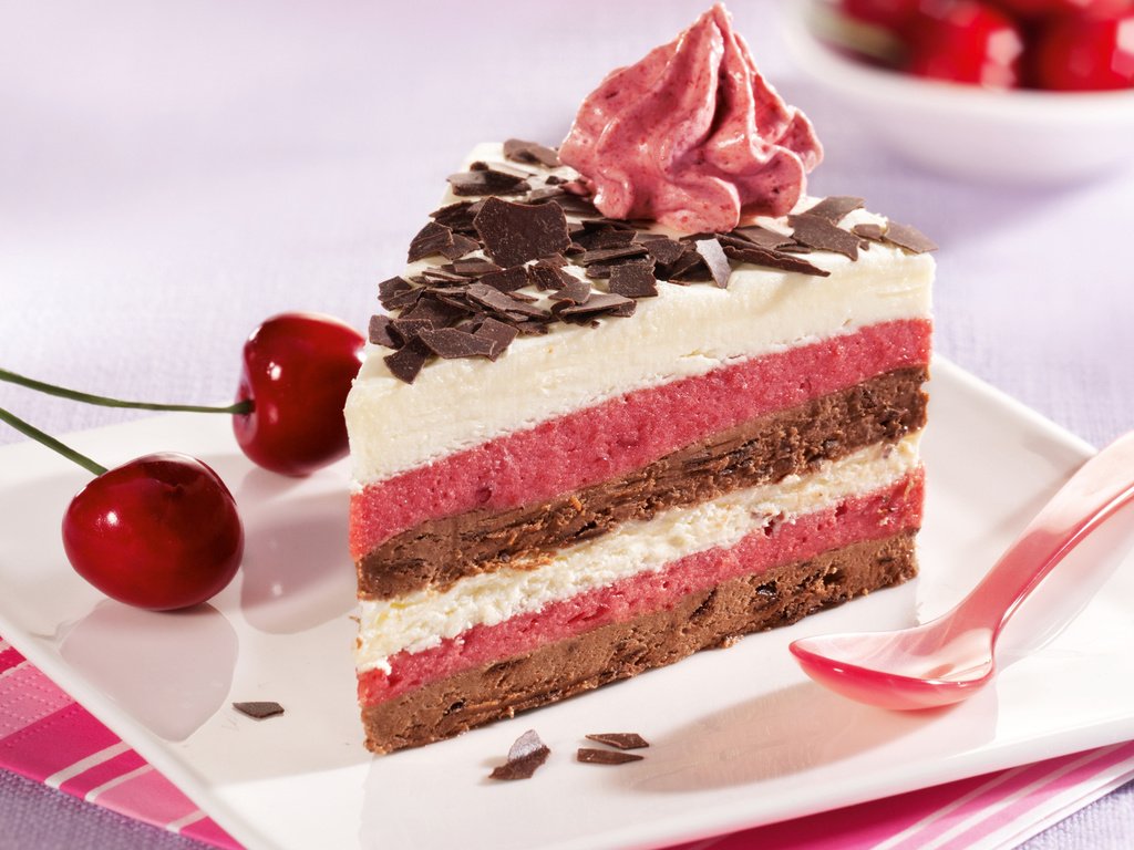 Обои вишня, шоколад, сладкое, торт, десерт, пирожное, крем, cherry, chocolate, sweet, cake, dessert, cream разрешение 1920x1200 Загрузить