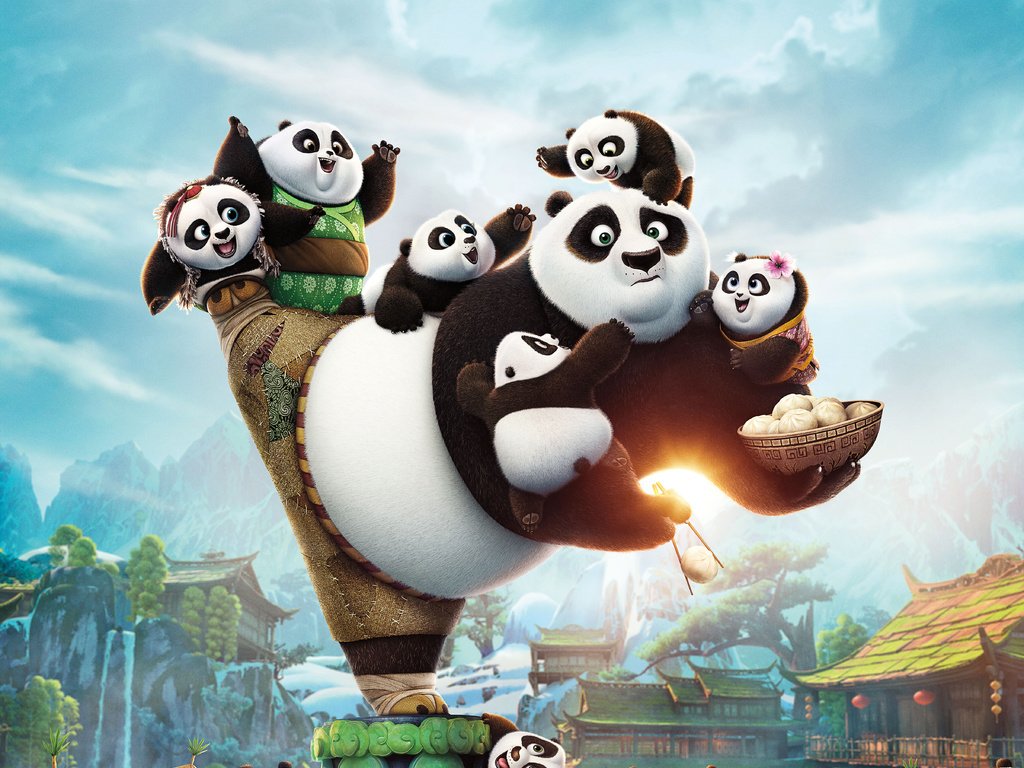 Скачать обои малыши, панды, kung fu panda 3, кунг-фу панда 3, kids  разрешение 1024x768 #163788