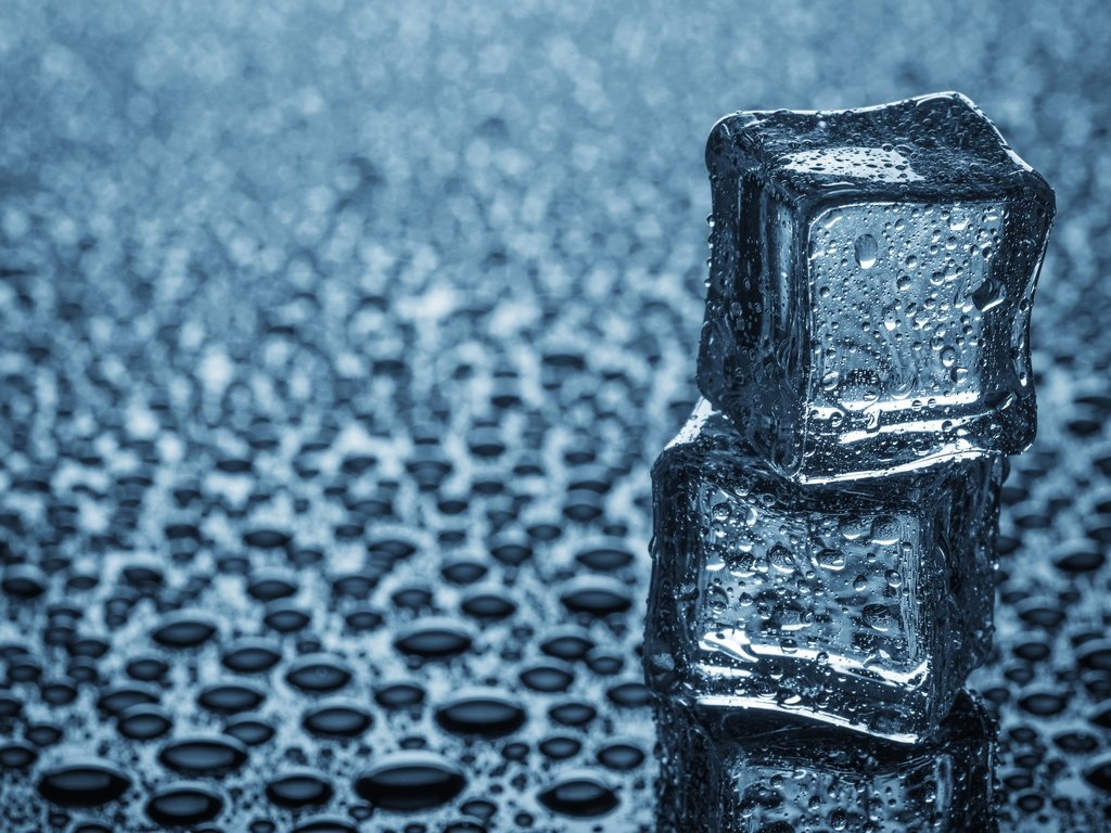 Обои макро, капли, лёд, кубики, кубики льда, macro, drops, ice, cubes, ice cubes разрешение 3840x2563 Загрузить