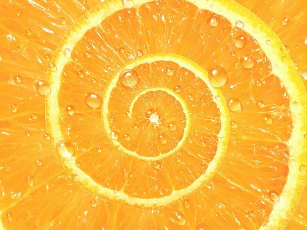 Обои капли, фрукты, спираль, апельсин, цитрусы, drops, fruit, spiral, orange, citrus разрешение 2048x2048 Загрузить