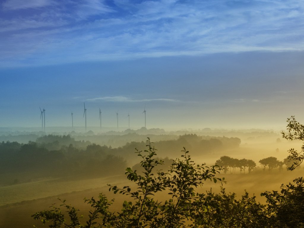 Обои небо, облака, природа, пейзаж, туман, рассвет, the sky, clouds, nature, landscape, fog, dawn разрешение 5246x2951 Загрузить