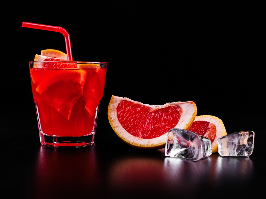 Обои напиток, коктейль, цитрус, грейпфрут, кубики льда, drink, cocktail, citrus, grapefruit, ice cubes разрешение 5291x3527 Загрузить