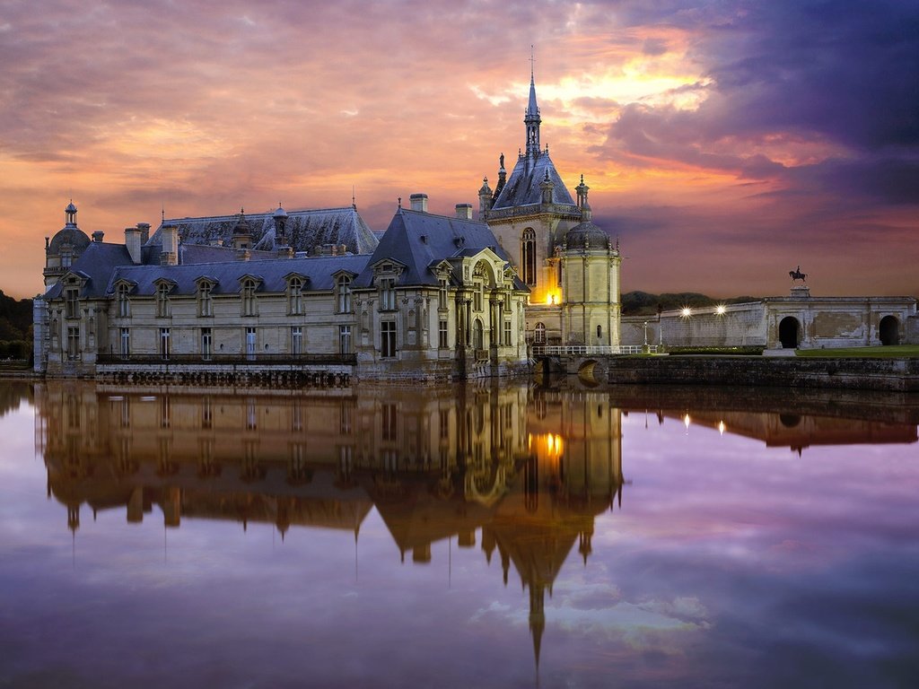 Обои замок, франция, шантийи, castle, france, chantilly разрешение 1920x1080 Загрузить