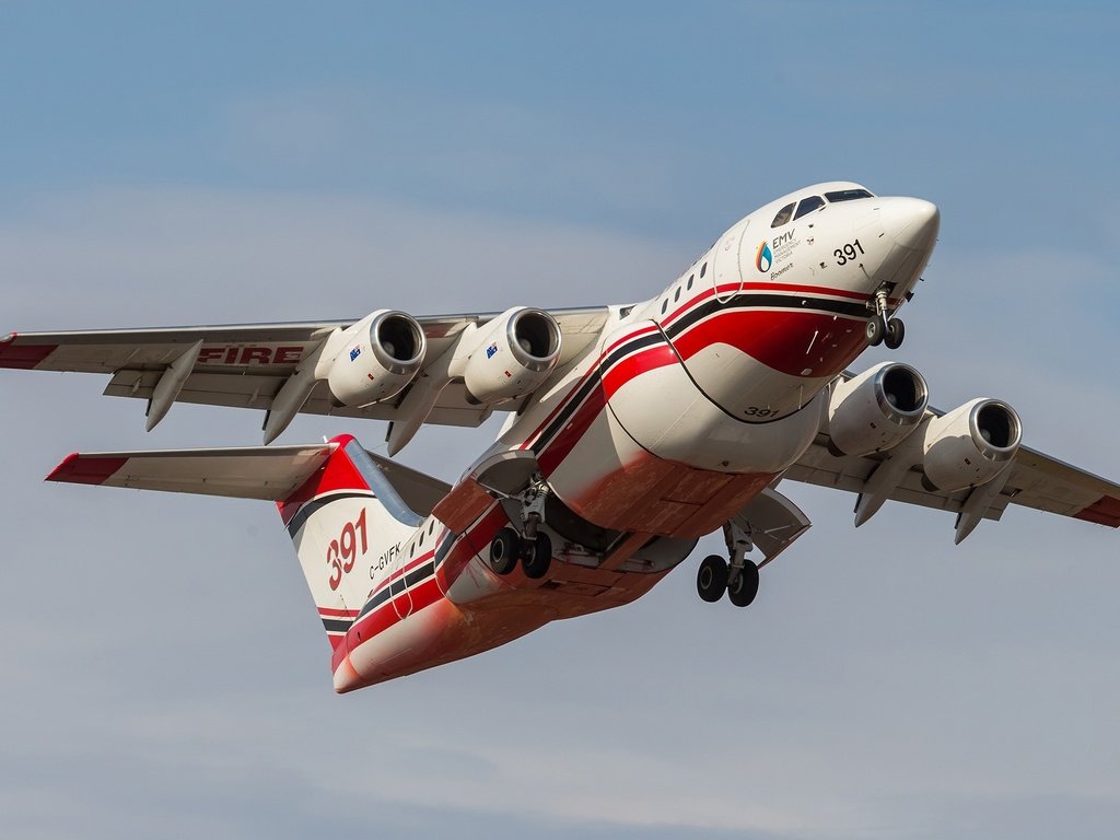 Обои небо, самолет, avro rj85, пожарный самолёт, the sky, the plane, fire plane разрешение 2048x1365 Загрузить