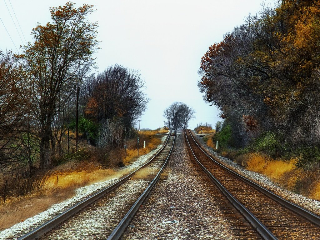 Обои железная дорога, природа, осень, railroad, nature, autumn разрешение 3840x2160 Загрузить