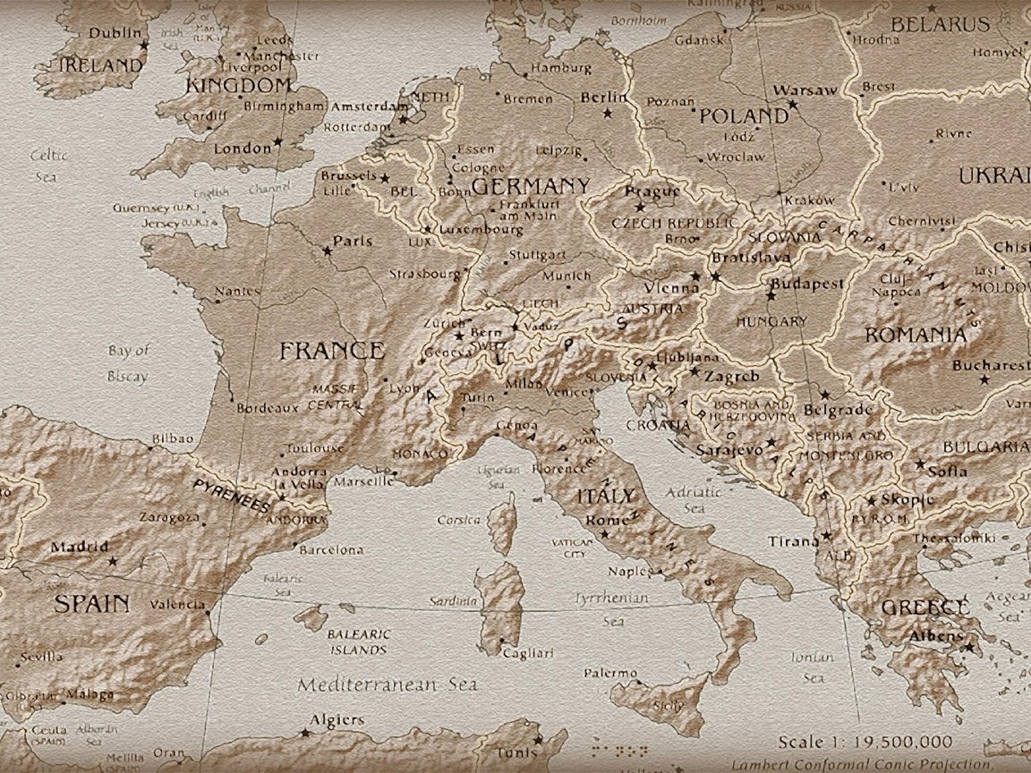 Обои вид сверху, карта, под старину, европа, the view from the top, map, antique, europe разрешение 2560x1600 Загрузить