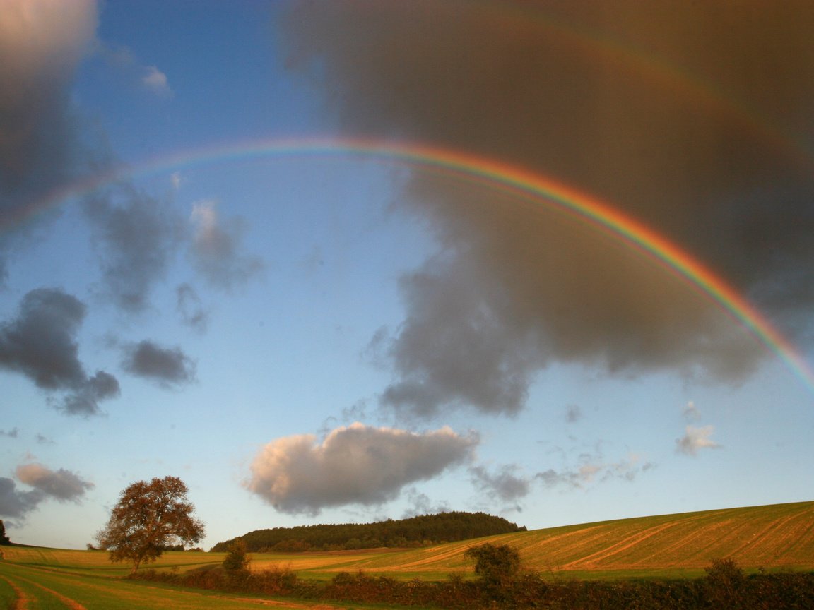 Обои природа, пейзаж, радуга, nature, landscape, rainbow разрешение 2400x1600 Загрузить