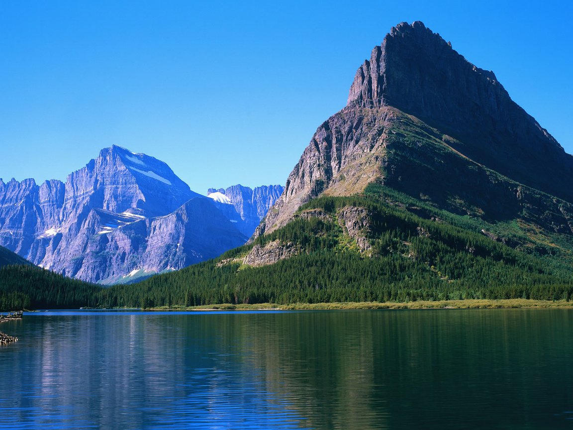Обои небо, вода, озеро, гора, the sky, water, lake, mountain разрешение 3200x1200 Загрузить