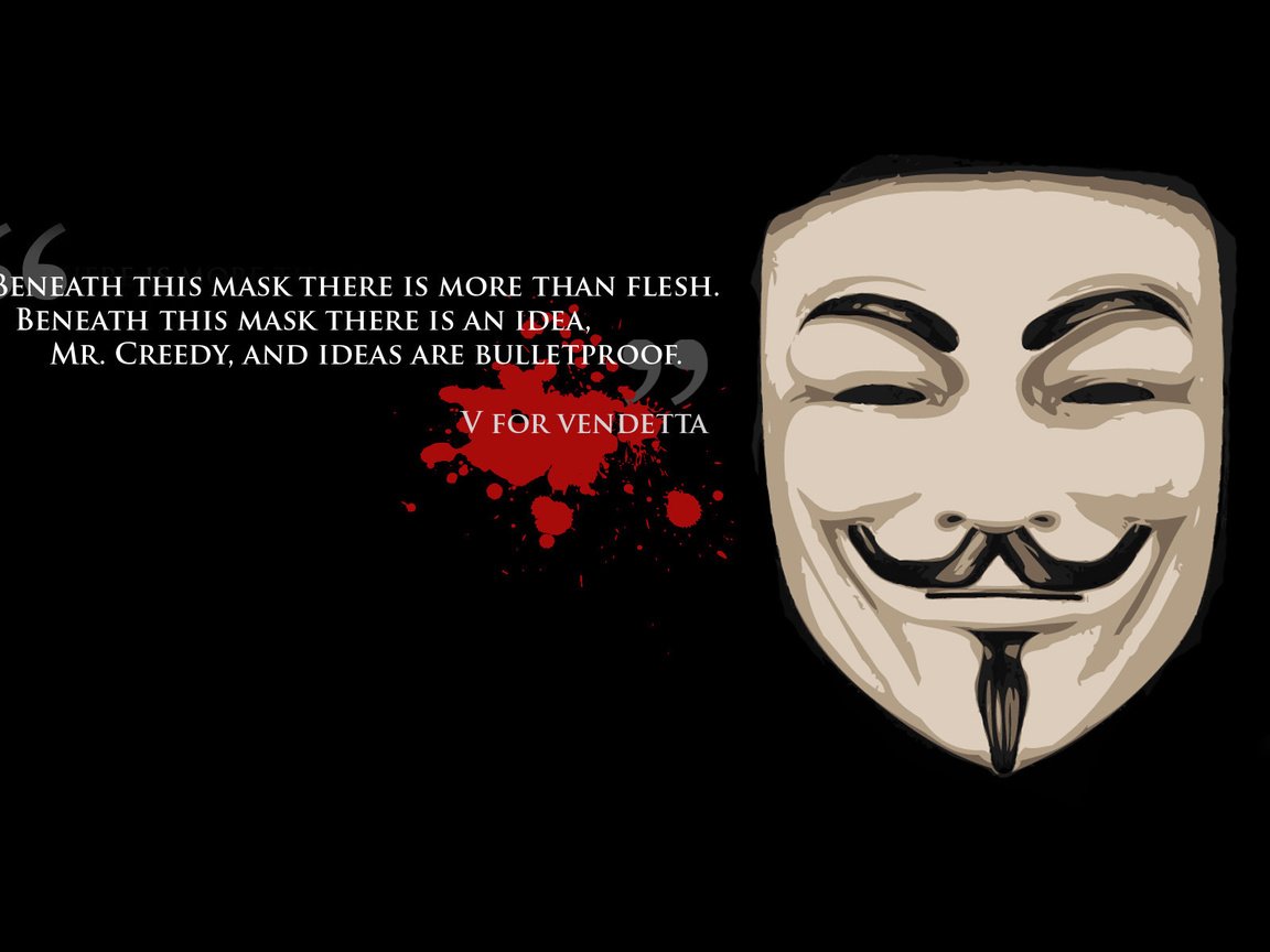 Обои фон, маска, черный, свобода, цитата, v значит вендетта, background, mask, black, freedom, quote, v for vendetta разрешение 1920x1200 Загрузить