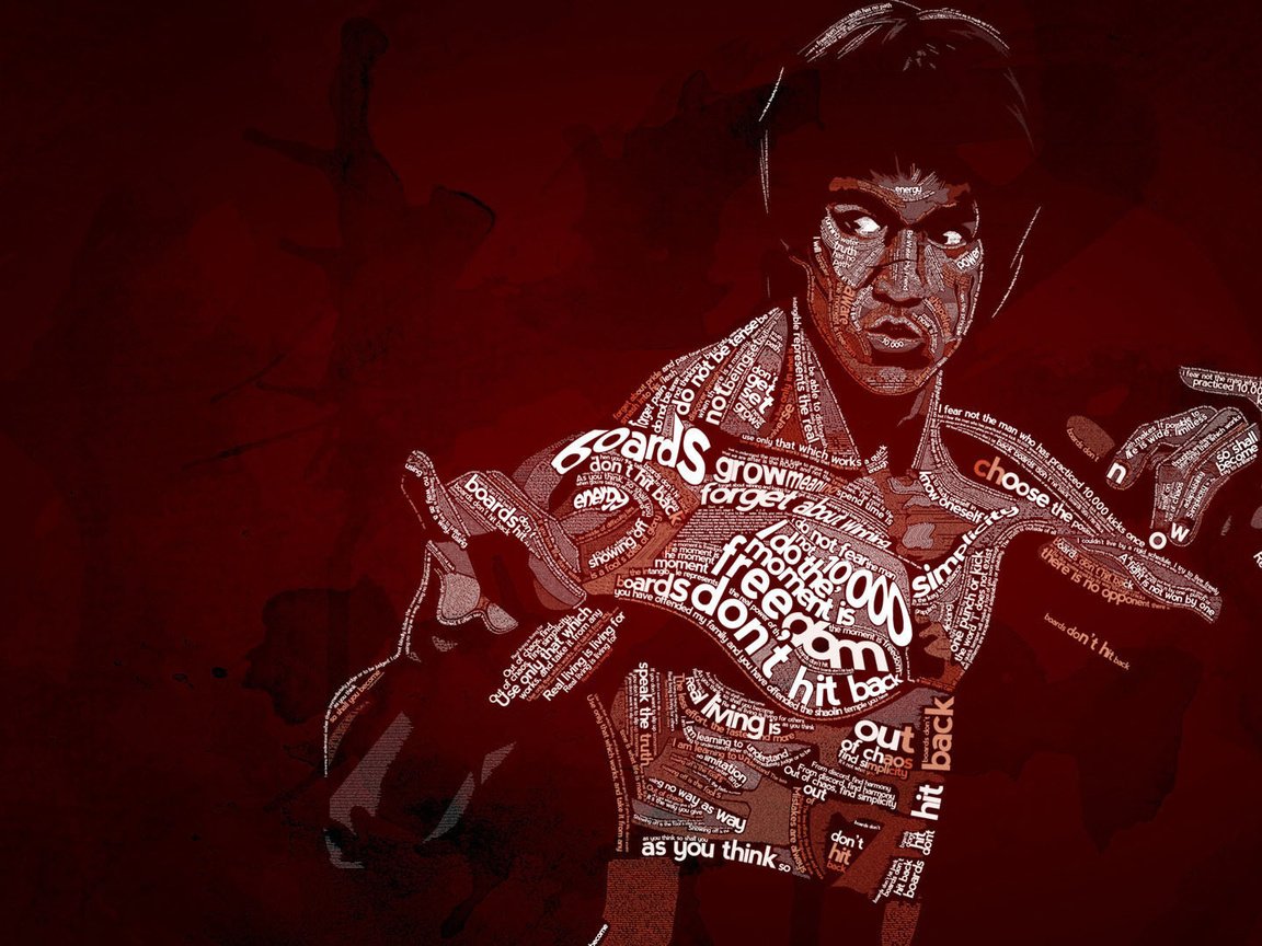 Обои типографика, брюс ли, be water, nautilus d, typography, bruce lee разрешение 1920x1080 Загрузить