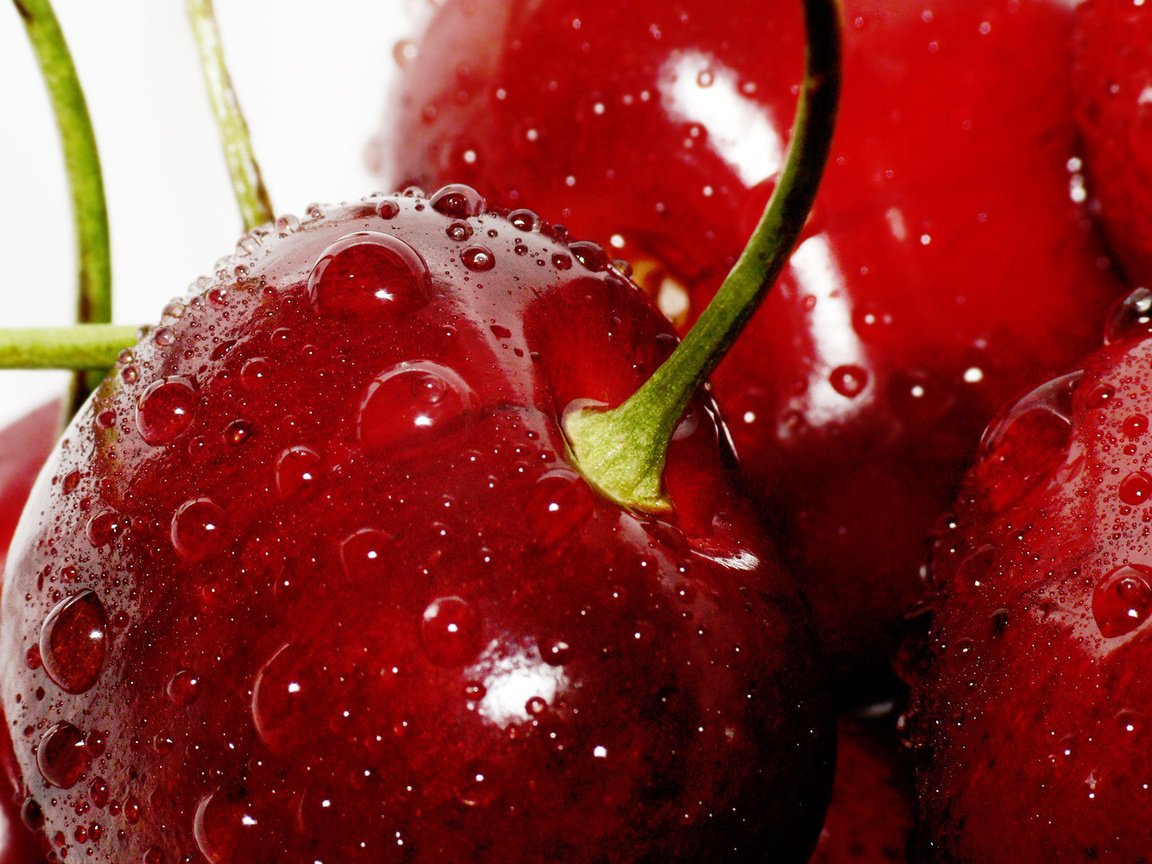 Обои капельки, черешня, картинка, droplets, cherry, picture разрешение 1920x1200 Загрузить