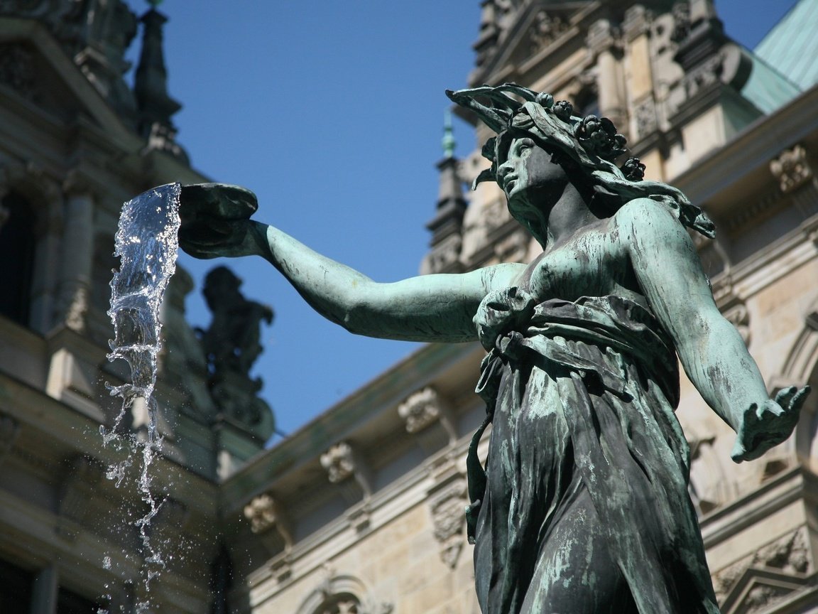 Обои вода, фонтан, статуя, германия, water, fountain, statue, germany разрешение 1920x1200 Загрузить