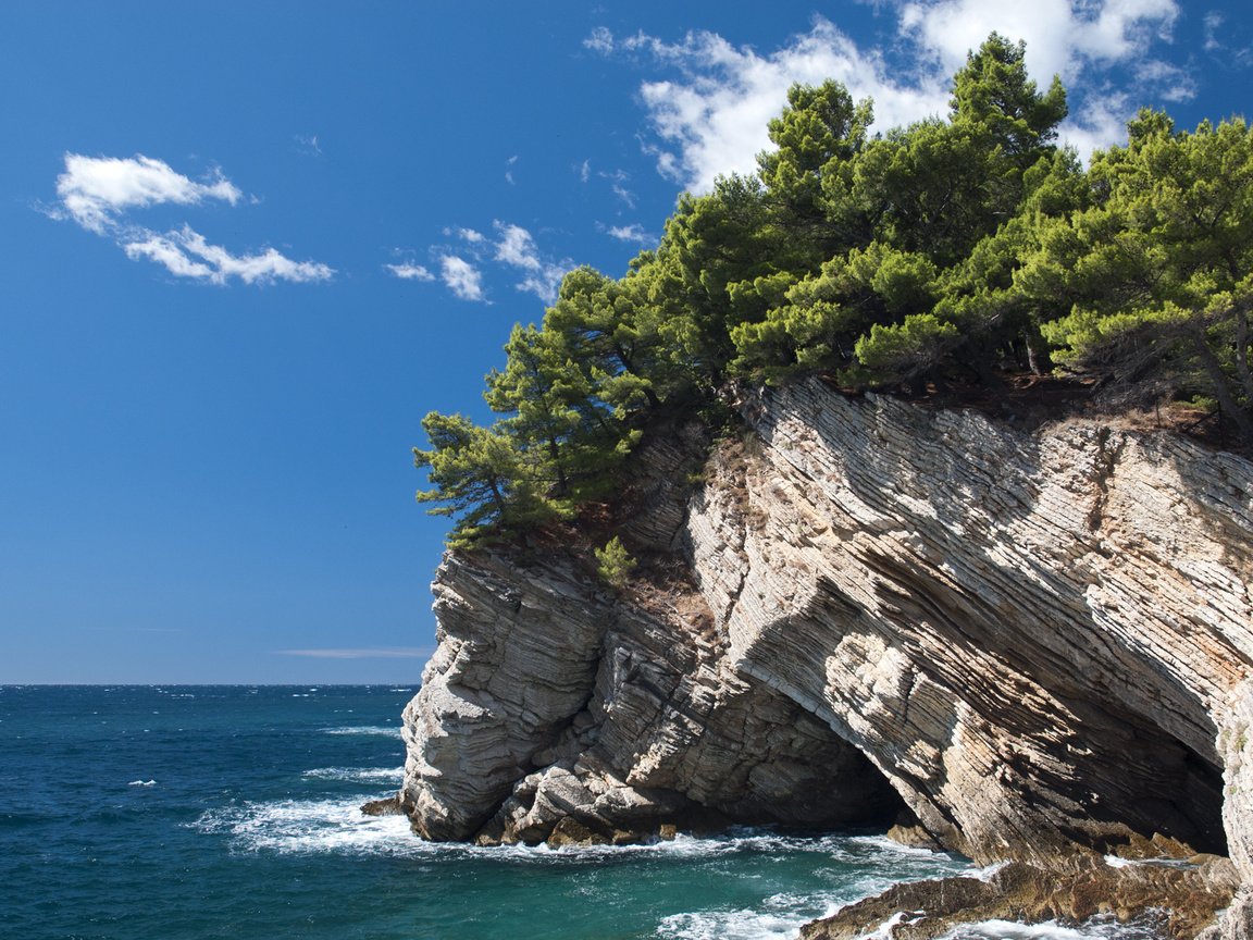 Обои скалы, хорватия, petrovac na moru, rocks, croatia разрешение 2560x1600 Загрузить