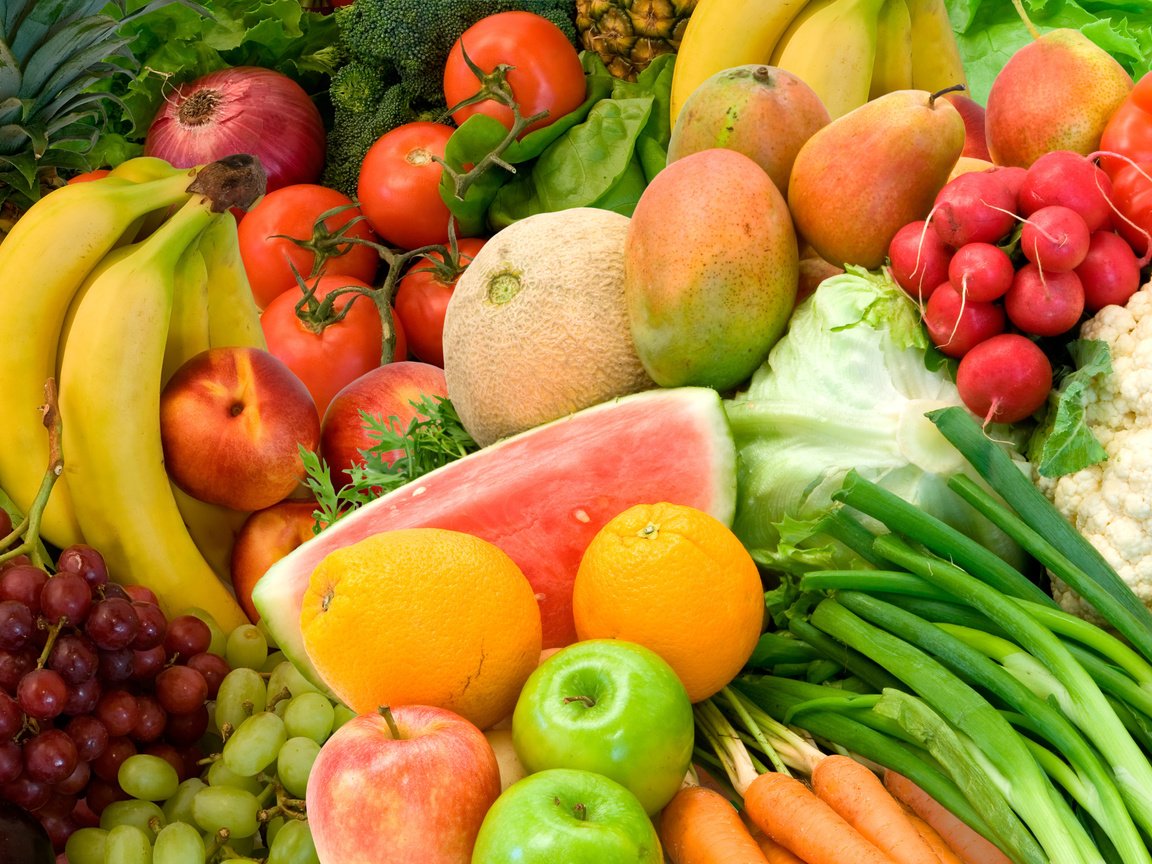 Обои цвета, лето, еда, фрукты, овощи, color, summer, food, fruit, vegetables разрешение 5000x2912 Загрузить