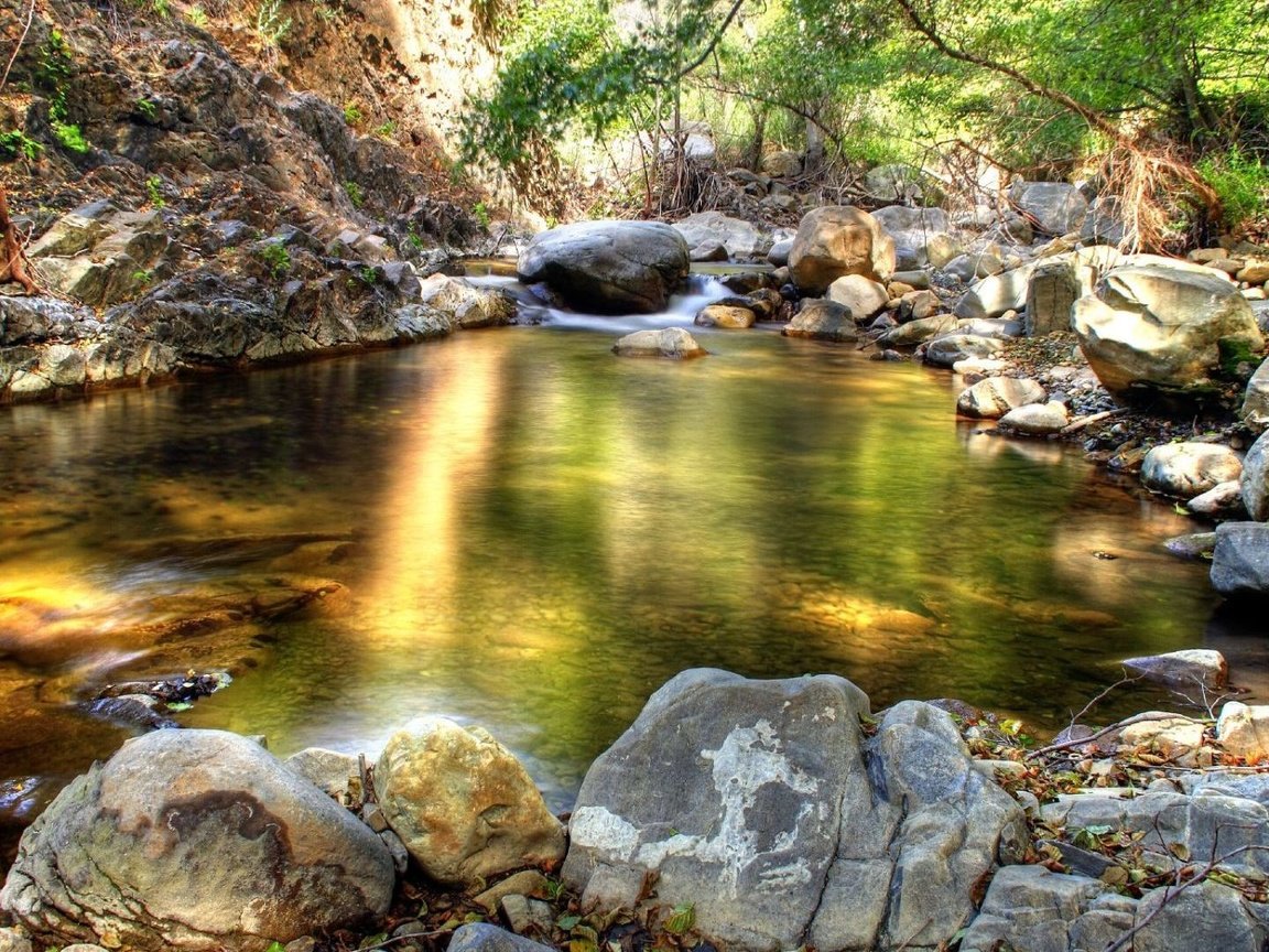 Обои камни, лес, ручей, stones, forest, stream разрешение 1920x1080 Загрузить