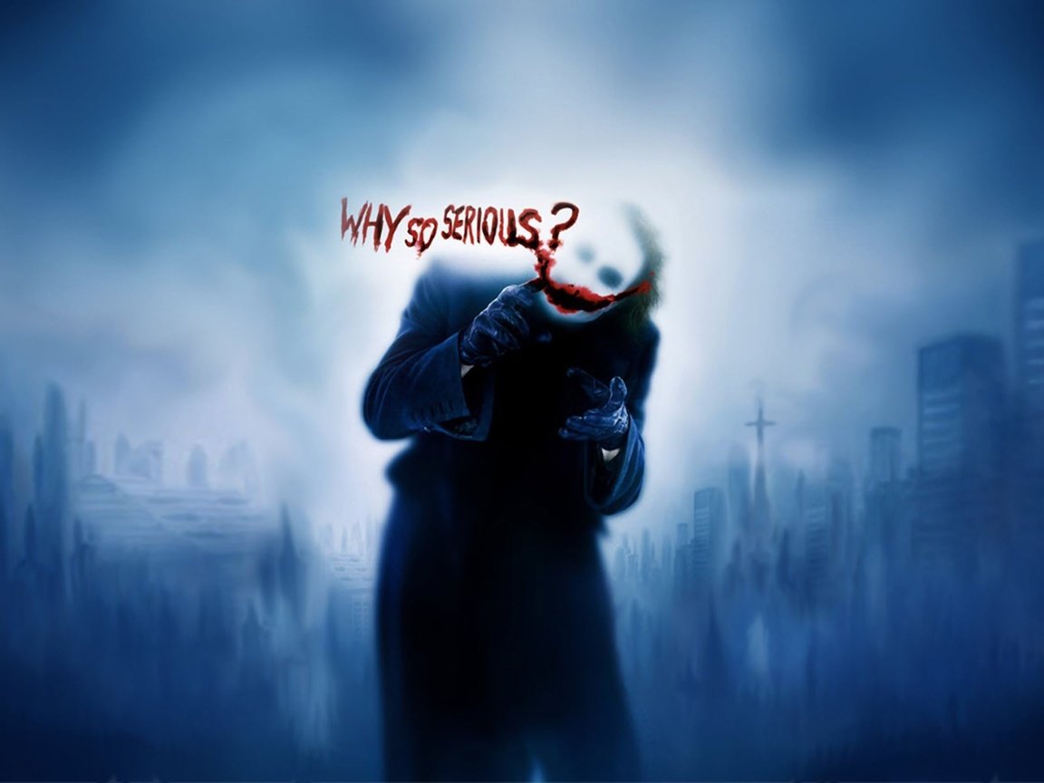 Обои синий, кровь, джокер, бэтмен, why so serious, blue, blood, joker, batman разрешение 2560x1600 Загрузить