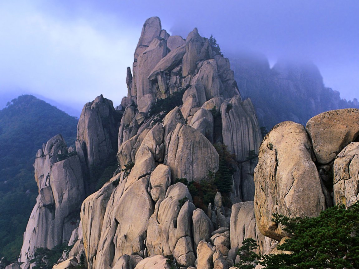 Обои скалы, туча, корея, rocks, cloud, korea разрешение 1920x1200 Загрузить