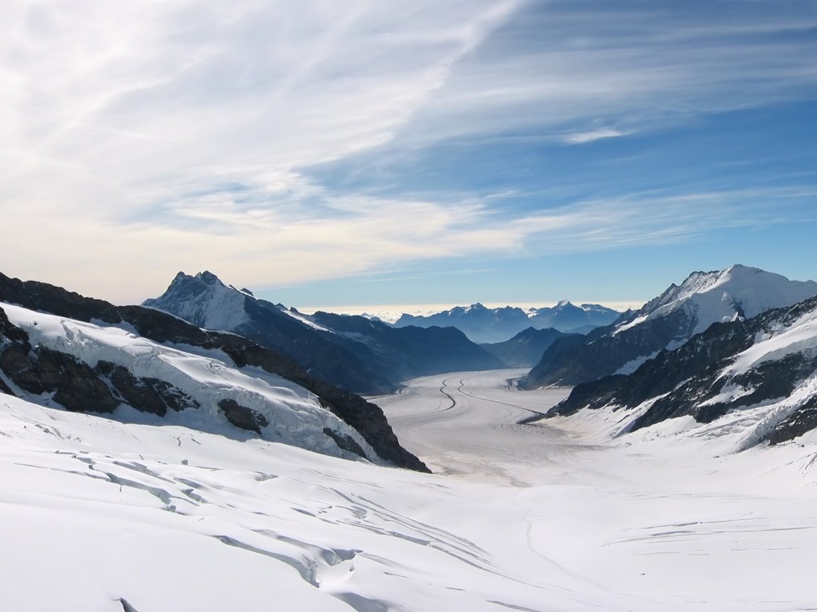 Обои небо, горы, снег, вершины, the sky, mountains, snow, tops разрешение 1920x1080 Загрузить