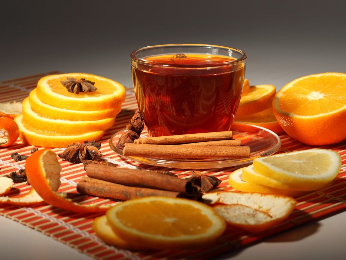 Обои корица, апельсины, чашка, чай, cinnamon, oranges, cup, tea разрешение 2560x1706 Загрузить