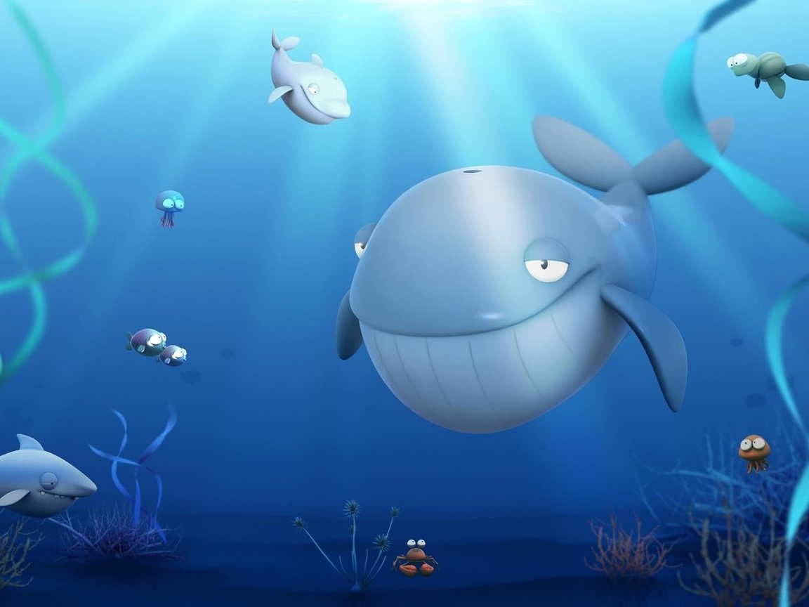 Обои море, дельфины, подводный мир, sea, dolphins, underwater world разрешение 1920x1200 Загрузить