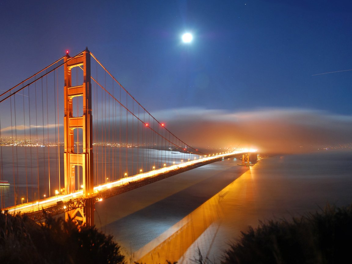 Обои ночь, туман, мост, они, night, fog, bridge, they разрешение 1920x1200 Загрузить
