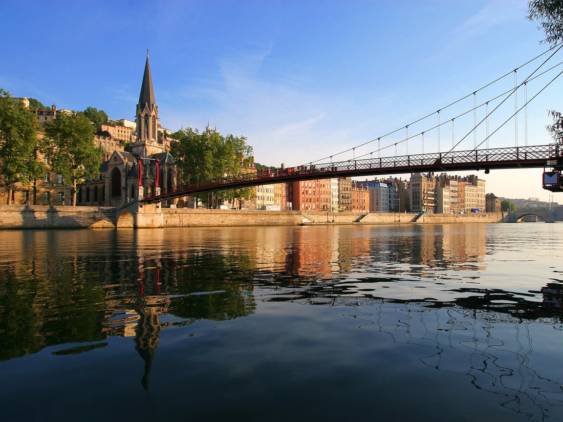 Обои река, мост, город, франция, лион, river, bridge, the city, france, lyon разрешение 2560x1600 Загрузить