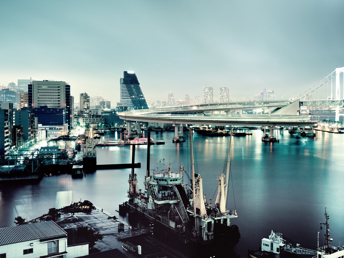 Обои япония, токио, радужный мост, japan, tokyo, rainbow bridge разрешение 2560x1536 Загрузить