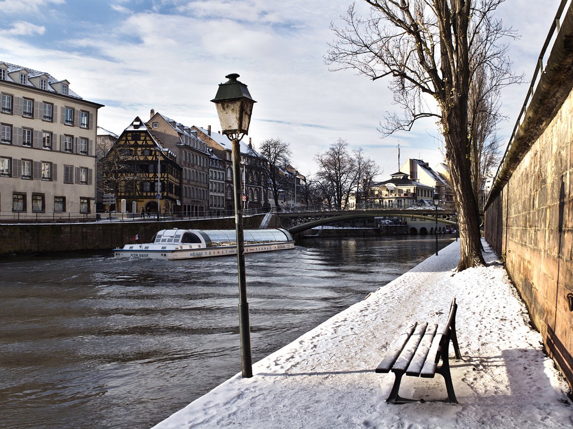 Обои зима, улица, фонарь, скамейка, winter, street, lantern, bench разрешение 2560x1600 Загрузить