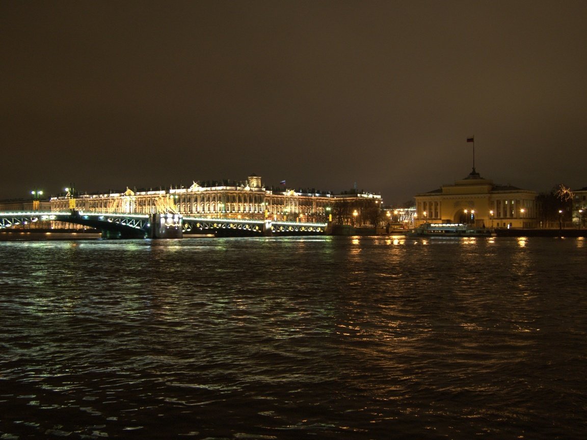 Обои ночь, река, мост, санкт-петербург, night, river, bridge, saint petersburg разрешение 3040x2014 Загрузить