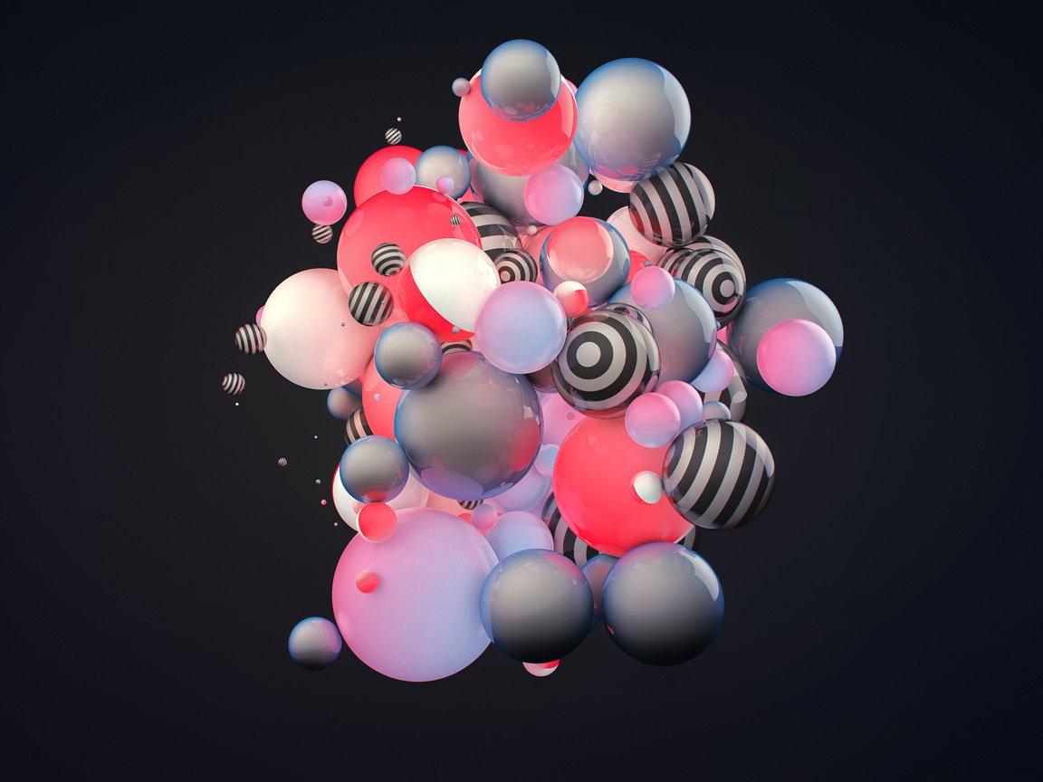 Обои шары, абстракция, рендеринг, 3д, condezine, цвета. полосы, balls, abstraction, rendering, 3d, color. strip разрешение 2560x1600 Загрузить