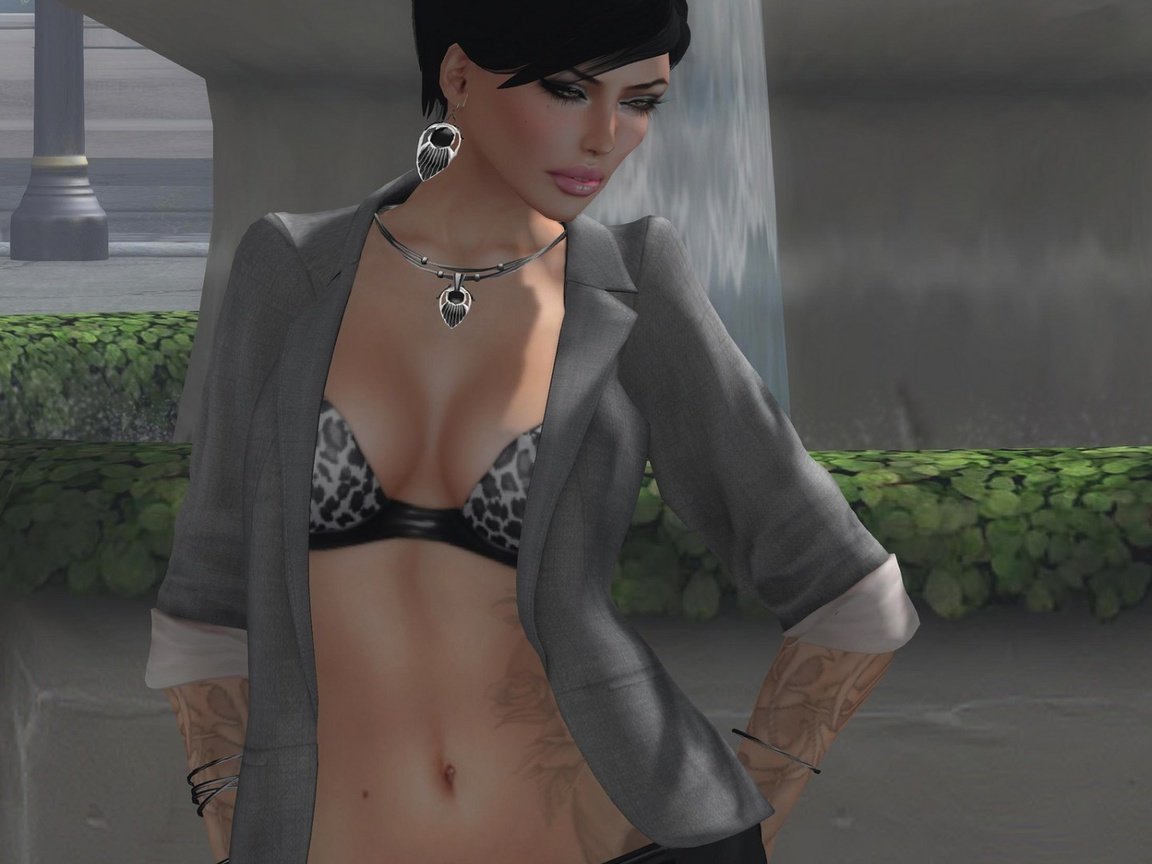 Обои стиль, девушка, фонтан, тату, пиджак, 3д, sims 4, style, girl, fountain, tattoo, jacket, 3d разрешение 1920x1080 Загрузить