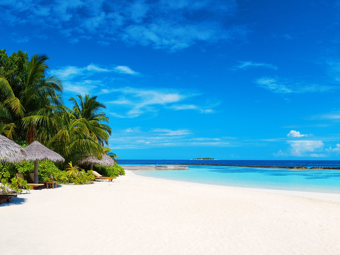 Обои пляж, тропики, мальдивы, beach, tropics, the maldives разрешение 3840x2400 Загрузить