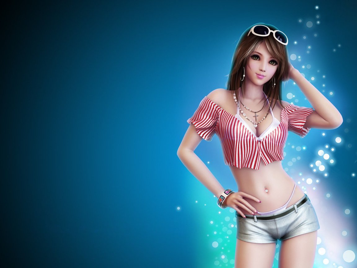 Обои украшения, девушка, фон, очки, браслет, шорты, 3д, decoration, girl, background, glasses, bracelet, shorts, 3d разрешение 1920x1200 Загрузить