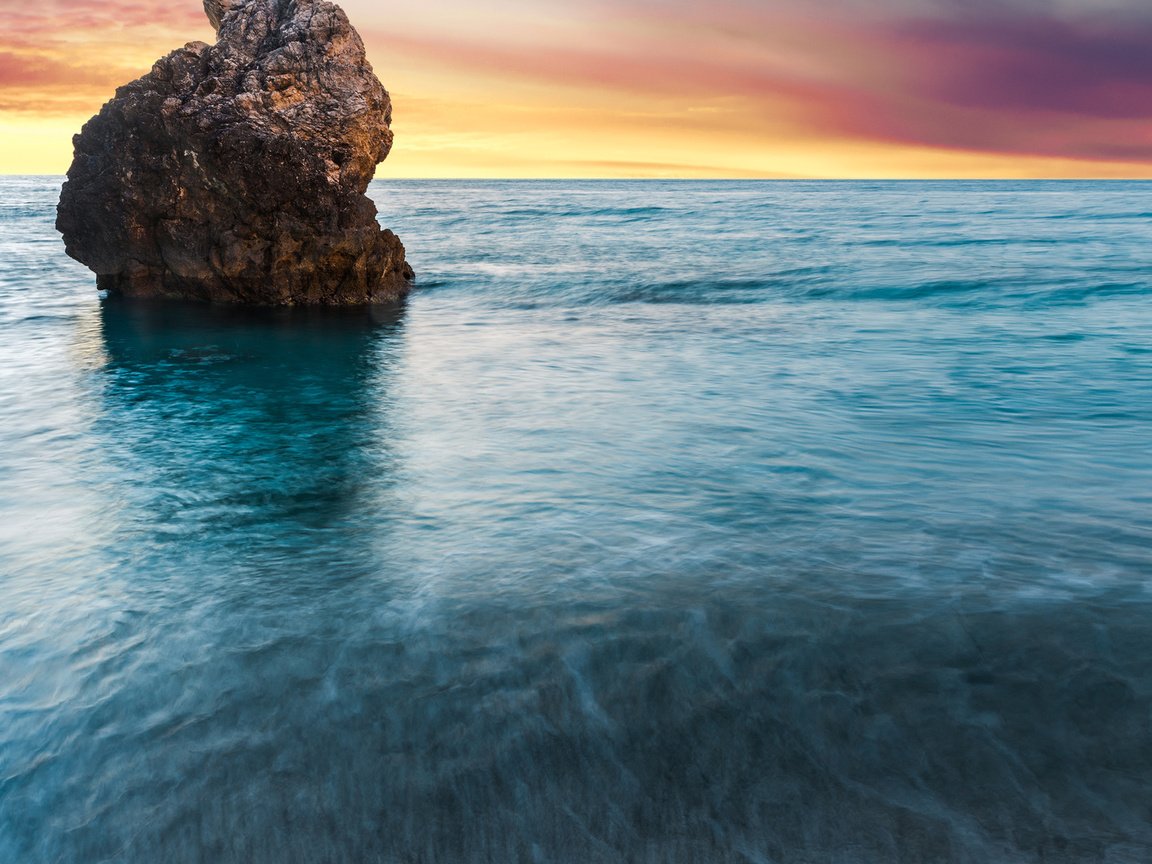 Обои скала, рассвет, океан, греция, осторов, milos beach, lefkada, rock, dawn, the ocean, greece, island разрешение 1920x1080 Загрузить