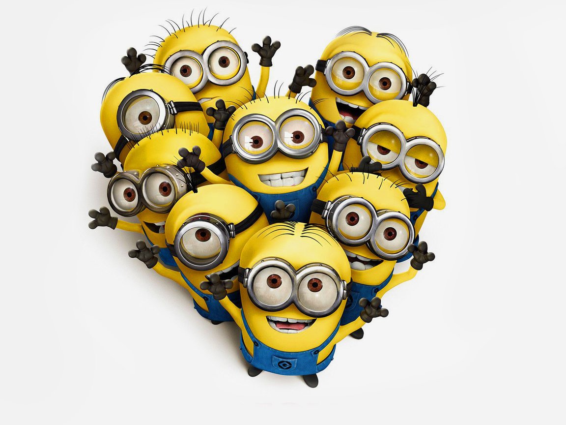 Обои белый фон, 3dжелтые, гадкий я, миньоны, white background, despicable me, minions разрешение 1920x1080 Загрузить