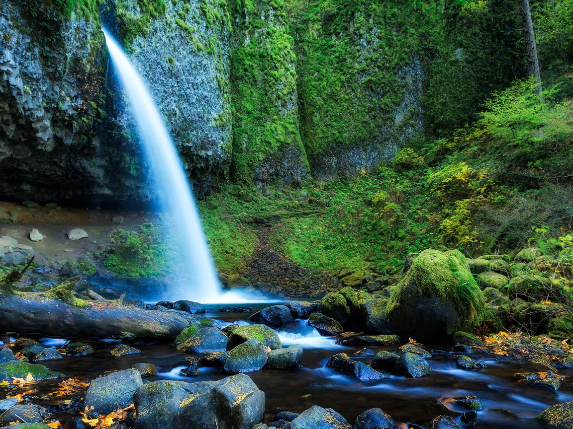 Обои водопад, орегон, upper horsetail falls, waterfall, oregon разрешение 1920x1080 Загрузить